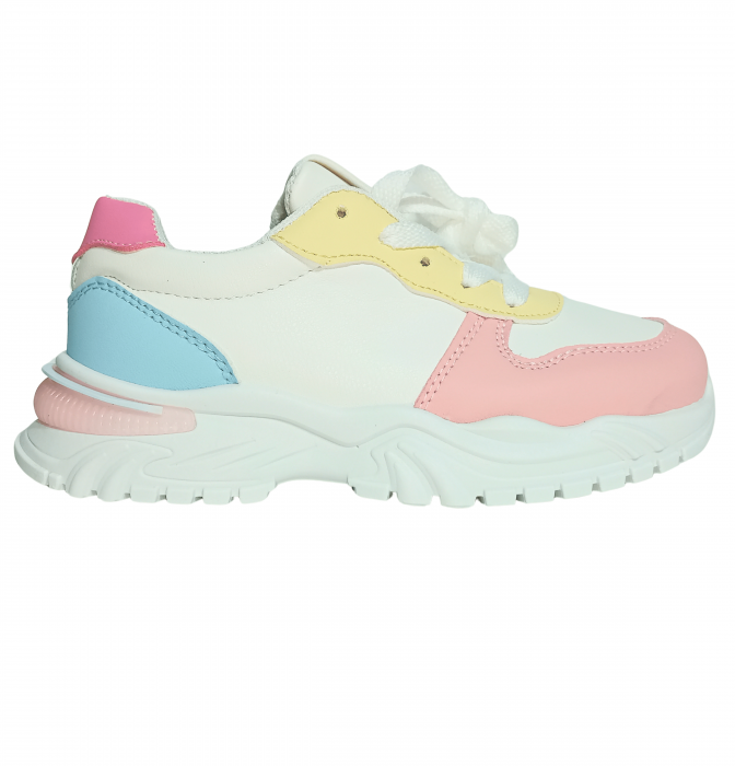 Pantofi sport pentru fete, Poti Pati, Pink front, piele ecologica, [2]