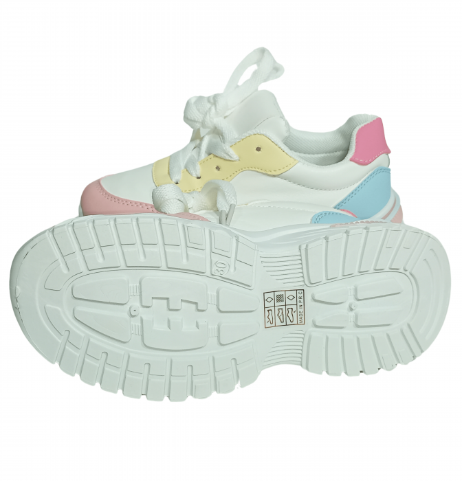 Pantofi sport pentru fete, Poti Pati, Pink front, piele ecologica, [6]