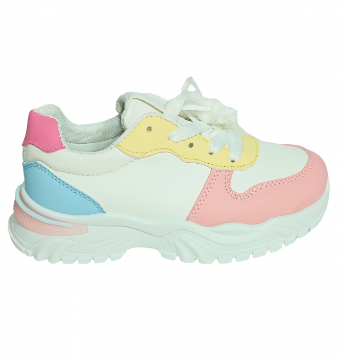 Pantofi sport pentru fete, Poti Pati, Pink front, piele ecologica, [4]