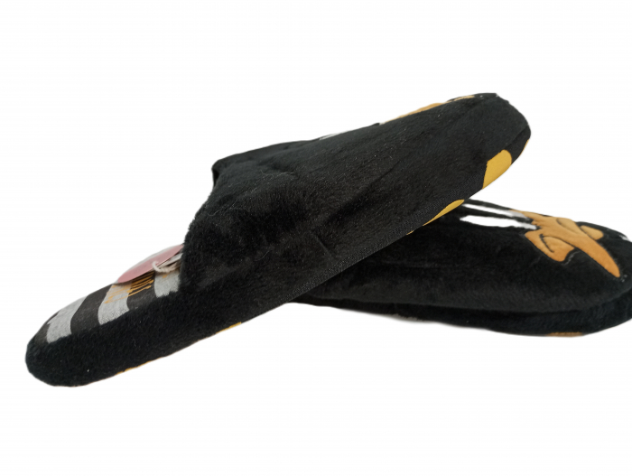 Papuci imblaniti, Looney Toons, broderie cu Daffy Duck, textil, [7]