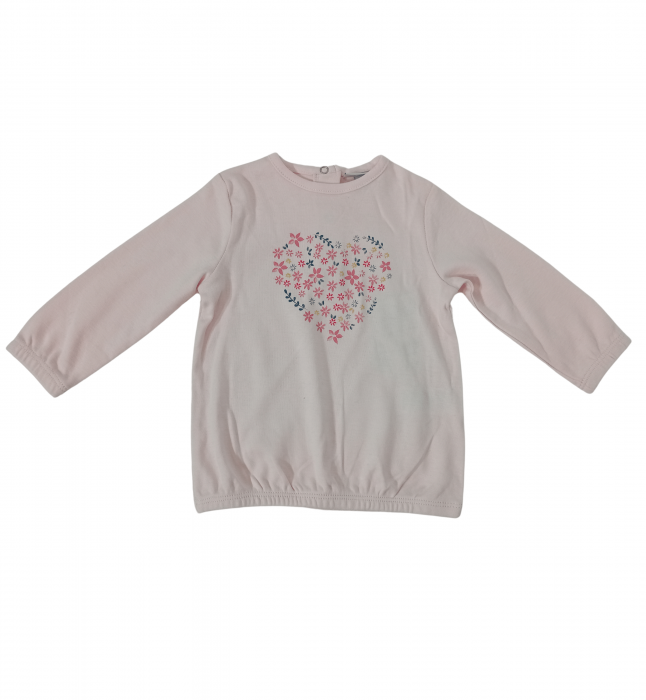Pijama lunga fete, OVS, Floricele, Bumbac organic, Roz, 6-9 luni [5]