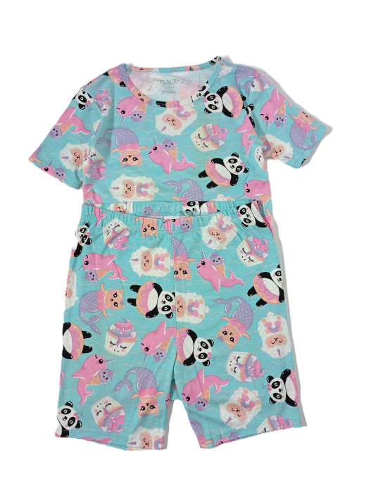 Pijama scurta fete, The Children's PLACE, Sweet animals, Bumbac, [2]