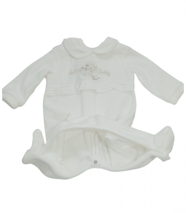 Salopeta bebe intreaga, OVS, aplicatie brodata, bumbac periat/poliester, 56 CM, 1-3 luni [2]