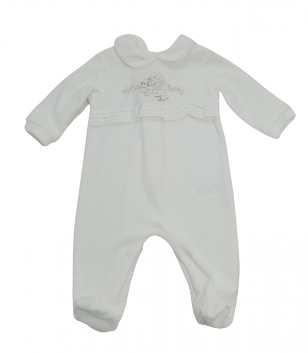 Salopeta bebe intreaga, OVS, aplicatie brodata, bumbac periat/poliester, 56 CM, 1-3 luni [1]