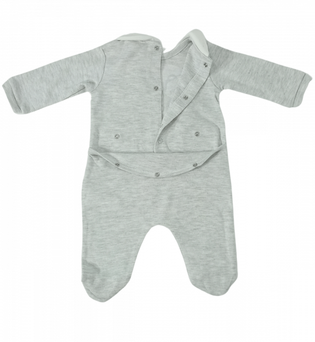 Salopeta intreaga bebe, OVS, broderie cu animale, Bumbac organic, [2]
