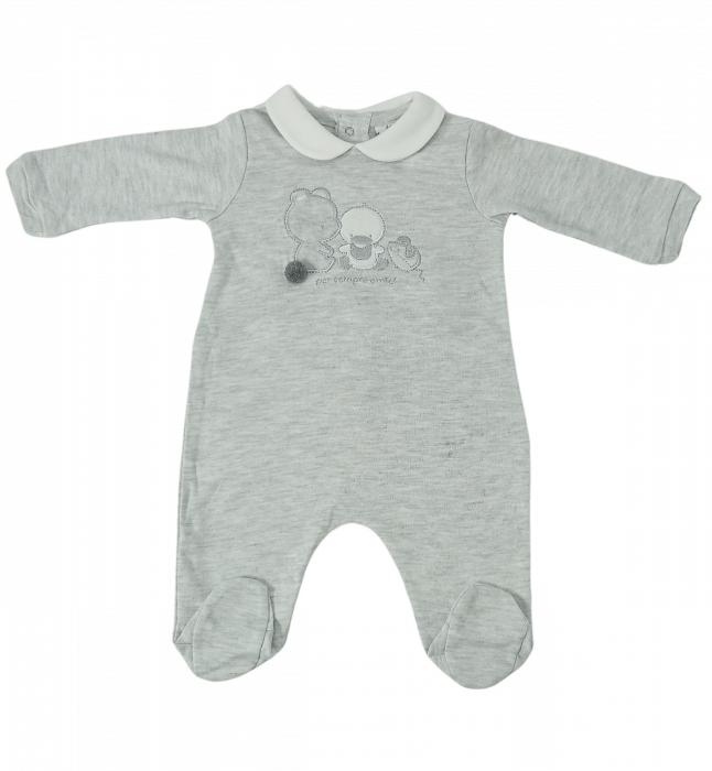 Salopeta intreaga bebe, OVS, broderie cu animale, Bumbac organic, [1]