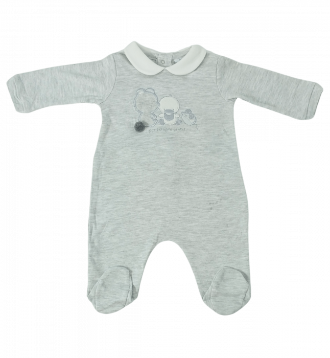 Salopeta intreaga bebe, OVS, broderie cu animale, Bumbac organic, [5]