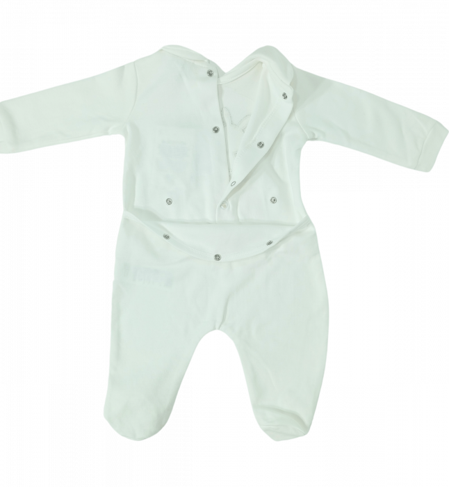 Salopeta intreaga bebe, OVS, broderie cu animale, Bumbac organic, [5]