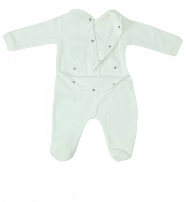 Salopeta intreaga bebe, OVS, broderie cu animale, Bumbac organic, [3]