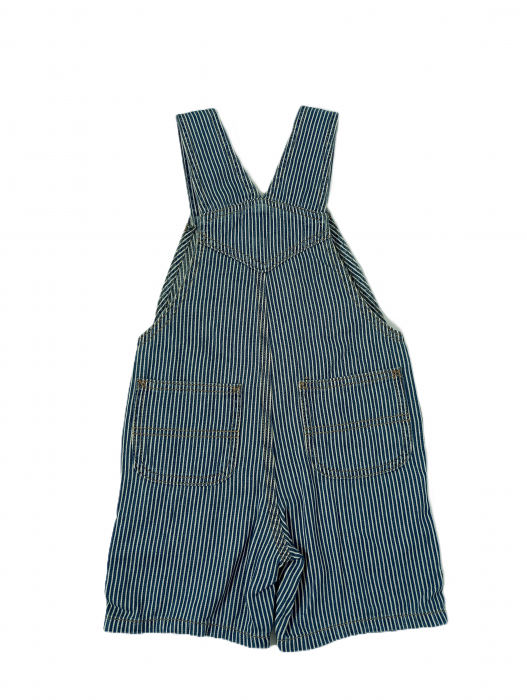 Salopeta scurta copii, The Children's PLACE, Denim stripes, Bumbac pur, [4]