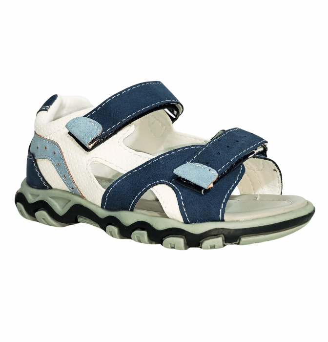 Sandale copii, Poti Pati, Blue sandal, piele ecologica, [3]