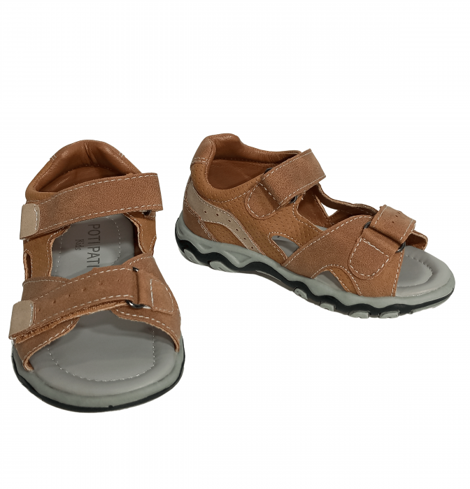 Sandale copii, Poti Pati, Brown sandal, piele ecologica, [9]