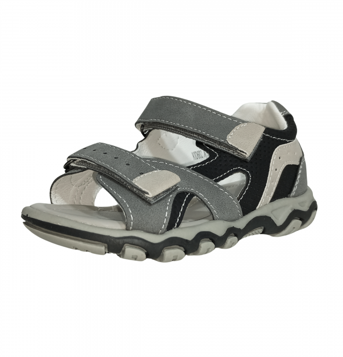 Sandale copii, Poti Pati, Grey sandal boys, piele ecologica, [5]