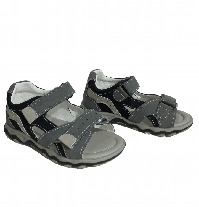 Sandale copii, Poti Pati, Grey sandal boys, piele ecologica, [7]