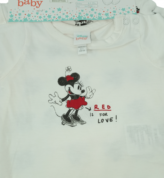 Set 2 Body fete OVS, Disney - Minnie & Mickey Mouse, Bumbac BIO, nou nascut, [2]
