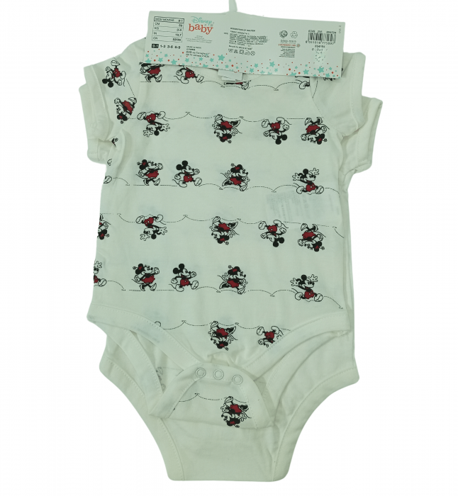 Set 2 Body fete OVS, Disney - Minnie & Mickey Mouse, Bumbac BIO, nou nascut, [4]