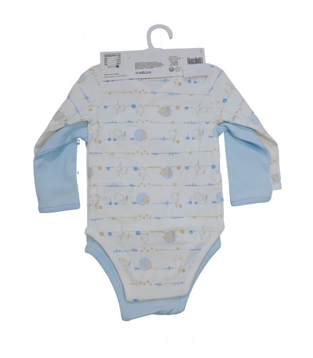 Set 2 body-uri nou nascut, OVS, imprimeu grafic, Bumbac organic, [2]