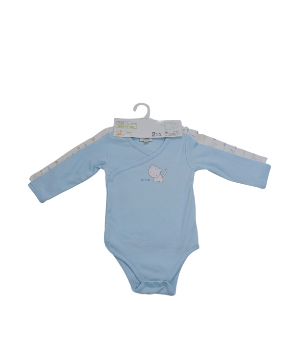 Set 2 body-uri nou nascut, OVS, imprimeu grafic, Bumbac organic, [4]