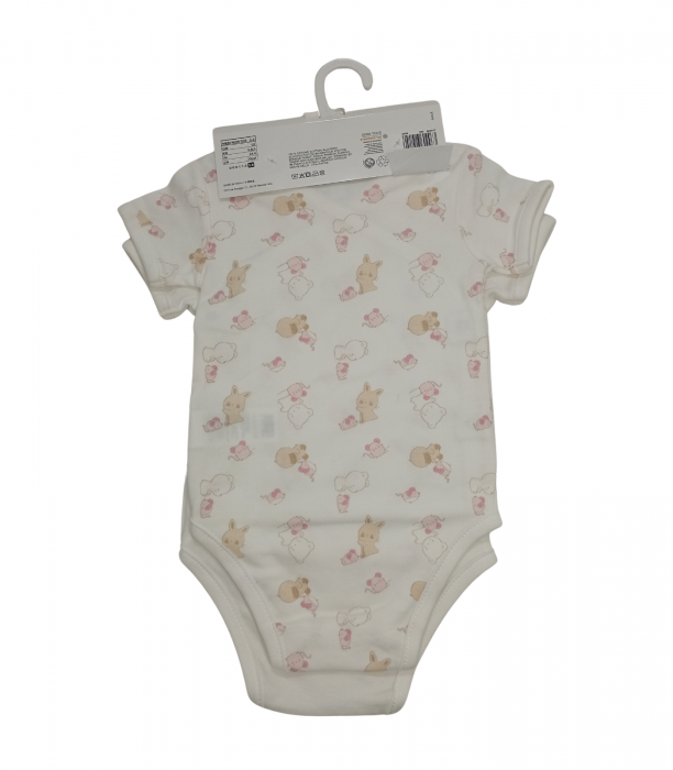 Set 2 body nou-nascut, OVS, imprimeu grafic, Bumbac organic, [2]