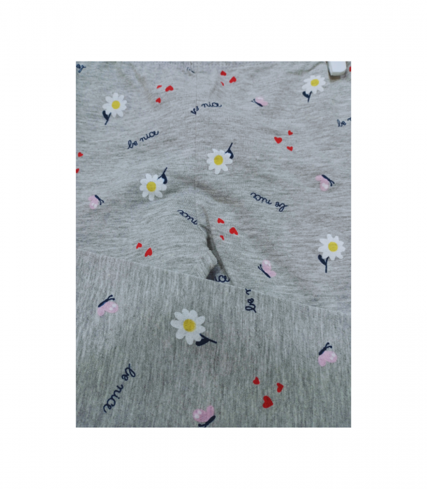 Set 2 colanti pentru fete, OVS, Leggings, imprimeu floral , Bumbac organic, Multicolor, 98 cm, 2-3 ani [4]