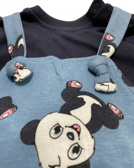 Set 2 piese Salopetă și Bluza Panda Puișor [2]
