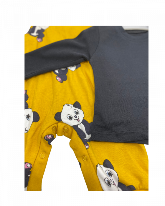 Set 2 piese Salopetă și Bluza Panda Puișor [2]