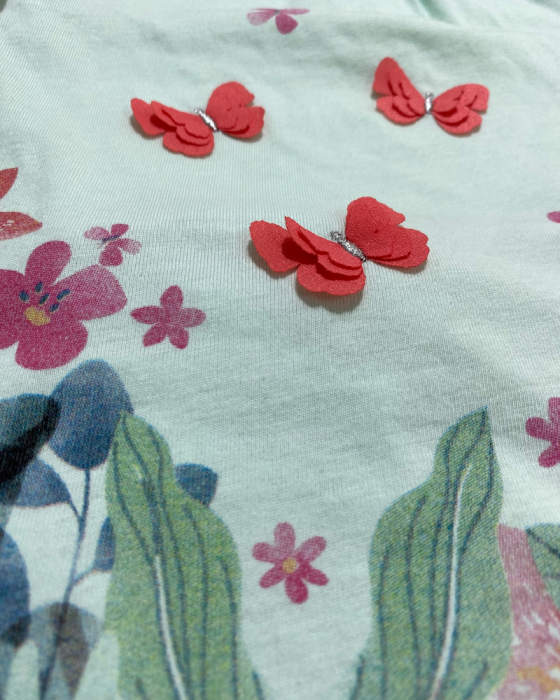 Set 2 piese fete tricou rochita si pantaloni - Butterflies [2]