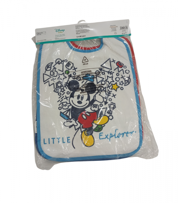 Set 3 bavete cu licenta, Disney, Mickey Mouse, bumbac/poliester, Multicolor, 27 x 35 CM [1]