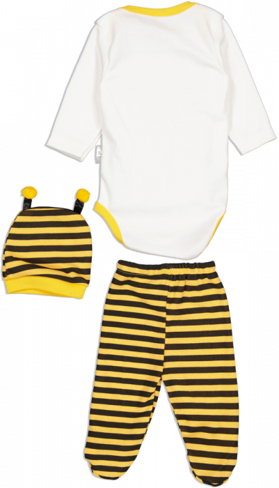 Compleu pentru bebelusi din 3 piese, Minibird Baby, albina, bumbac, [2]