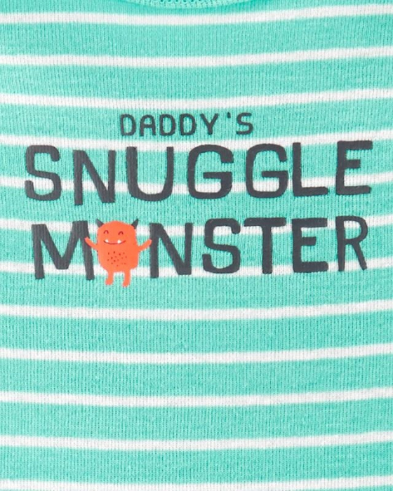 Set body 3 piese, Carter's, daddy's snuggle monster, Bumbac, [2]