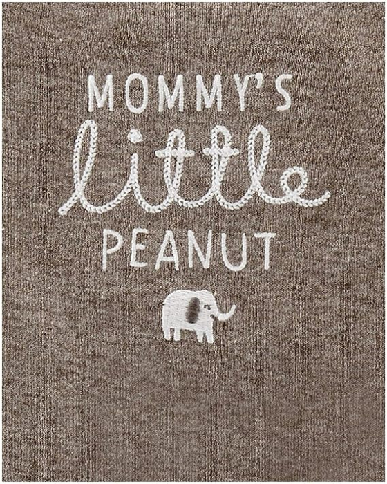 Set 3 piese, Carter's, Mommy's little peanut, bumbac, Maro, 68 cm, 6 luni [3]