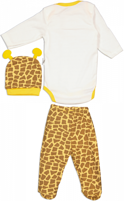 Compleu pentru bebelusi din 3 piese, Minibird Baby, Girafa, Bumbac, [2]