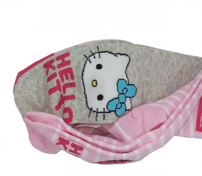 Sosete lungi fete, Hello Kitty, set 5 buc, Imprimeu Multicolor, bumbac si poliester [4]