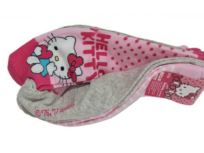 Sosete lungi fete, Hello Kitty, set 5 buc, Imprimeu Multicolor, bumbac si poliester [5]