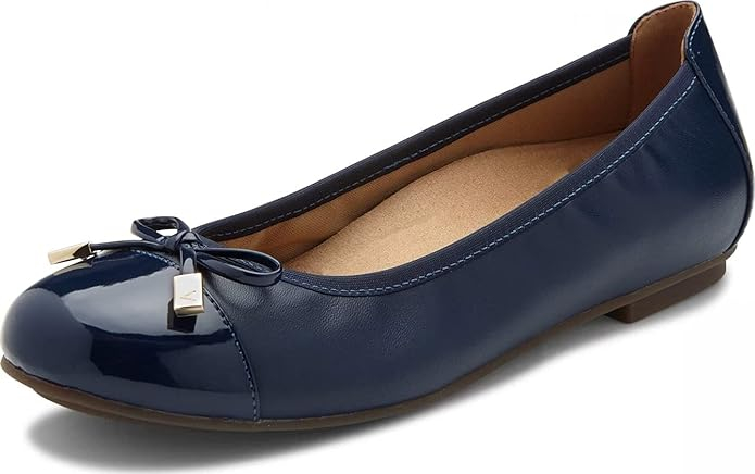 Balerini dama din piele naturala  Spark Minna Navy [2]