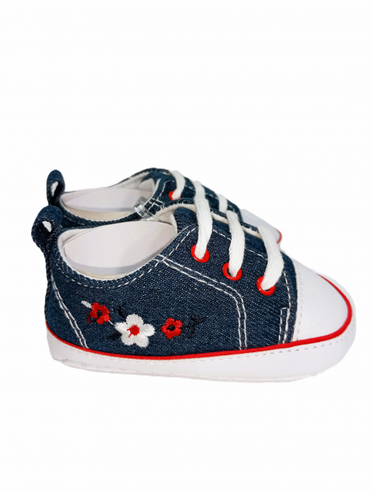 Tenisi bebelusi, OVS, Broderie cu flori, 6-9 luni, 11.7 CM [2]