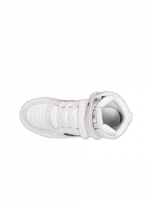 Pantofi sport copii profil inalt din piele si piele intoarsa, Hummel, Slimmer Stadil Leather High Jr, [6]