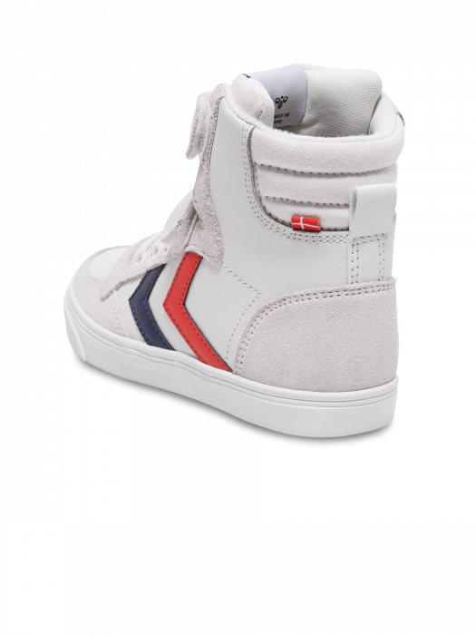 Pantofi sport copii profil inalt din piele si piele intoarsa, Hummel, Slimmer Stadil Leather High Jr, [5]