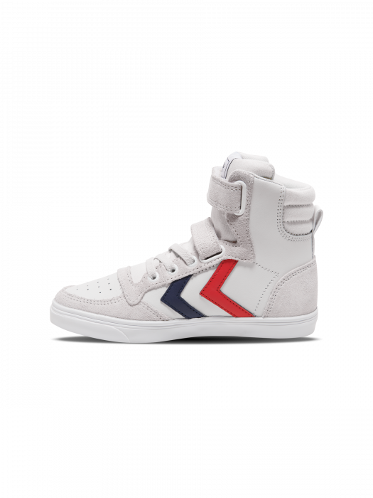 Pantofi sport copii profil inalt din piele si piele intoarsa, Hummel, Slimmer Stadil Leather High Jr, [2]