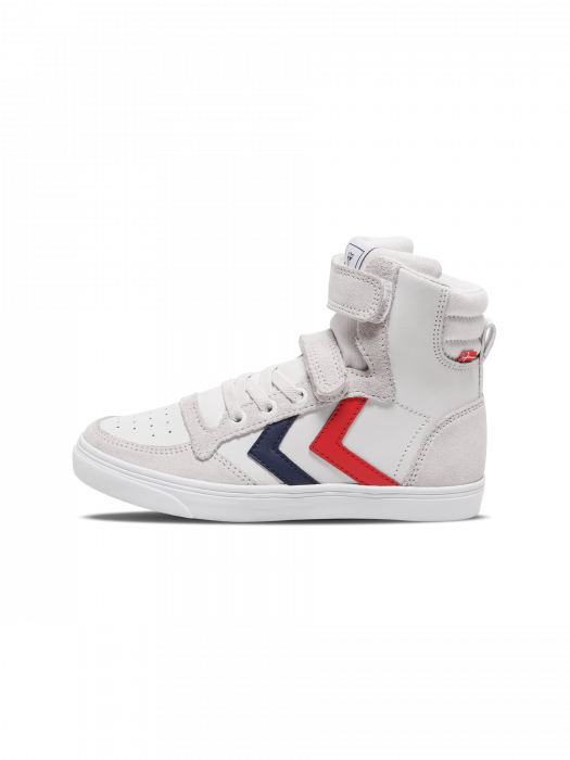 Pantofi sport copii profil inalt din piele si piele intoarsa, Hummel, Slimmer Stadil Leather High Jr, [8]