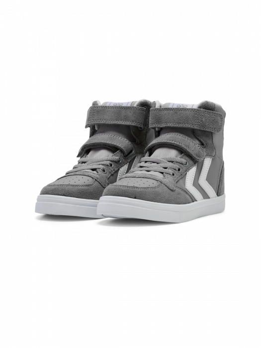 Pantofi sport copii profil inalt din piele si piele intoarsa, Hummel, Slimmer Stadil Leather High Jr, [2]