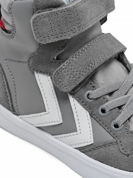 Pantofi sport copii profil inalt din piele si piele intoarsa, Hummel, Slimmer Stadil Leather High Jr, [3]