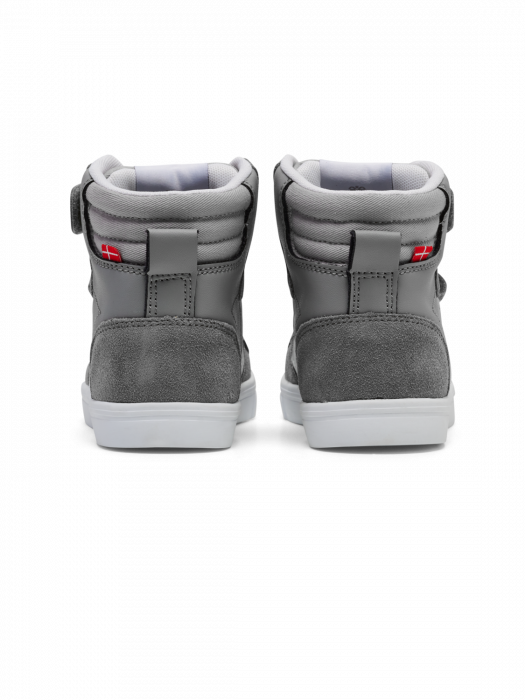 Pantofi sport copii profil inalt din piele si piele intoarsa, Hummel, Slimmer Stadil Leather High Jr, [5]