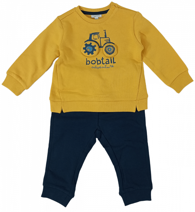 Trening baieti, OVS, Tractor, pantaloni si bluza, Bumbac organic, 9-12 luni [4]