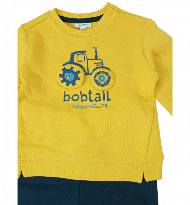 Trening baieti, OVS, Tractor, pantaloni si bluza, Bumbac organic, 9-12 luni [3]