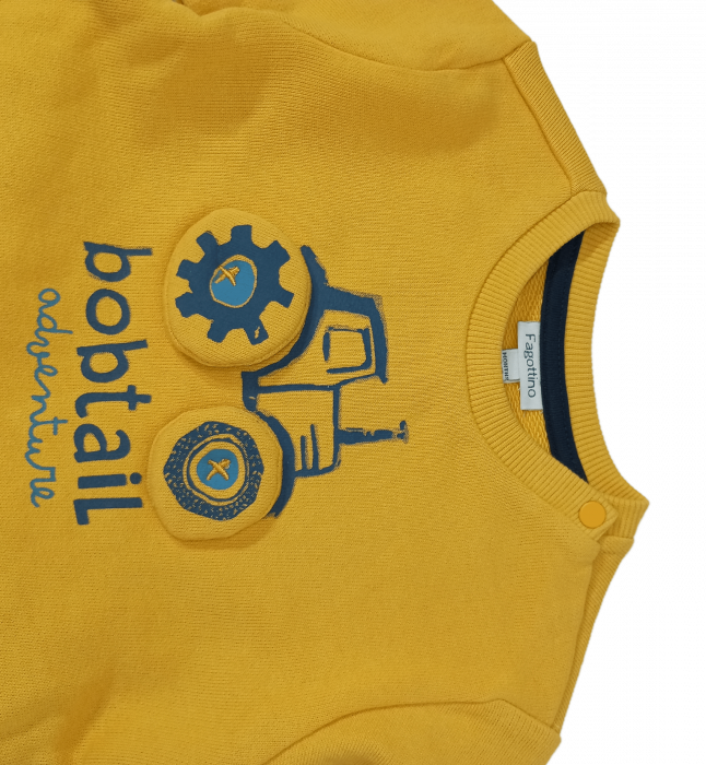 Trening baieti, OVS, Tractor, pantaloni si bluza, Bumbac organic, 9-12 luni [5]