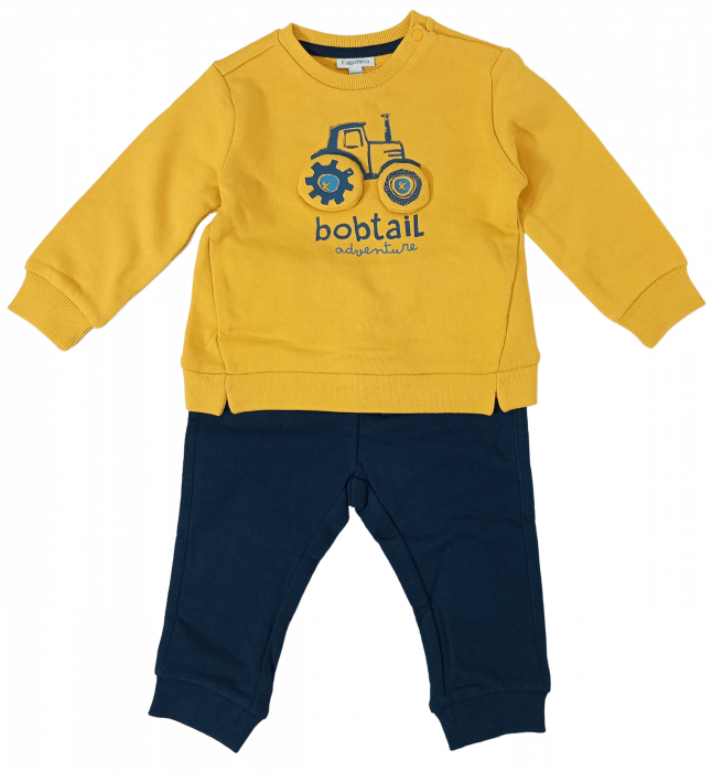 Trening baieti, OVS, Tractor, pantaloni si bluza, Bumbac organic, 9-12 luni [2]
