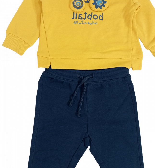 Trening baieti, OVS, Tractor, pantaloni si bluza, Bumbac organic, 9-12 luni [6]