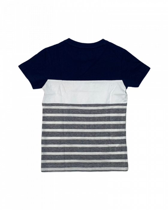 Tricou albastru in dungi alb cu gri " Surfers paradise " - CARS JEANS 4 ani [2]