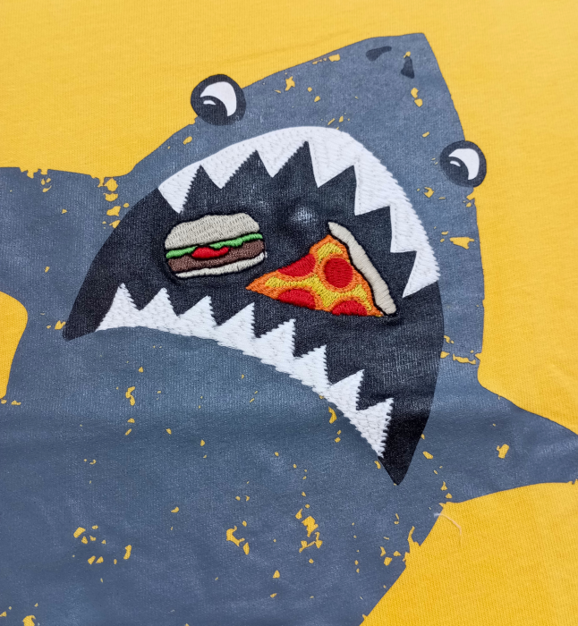 Tricou copii, Garanimals, Rechin, galben, Bumbac si poliester, [2]